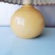 Vintage ceramic table lamp with pleated hood in 80s fabric