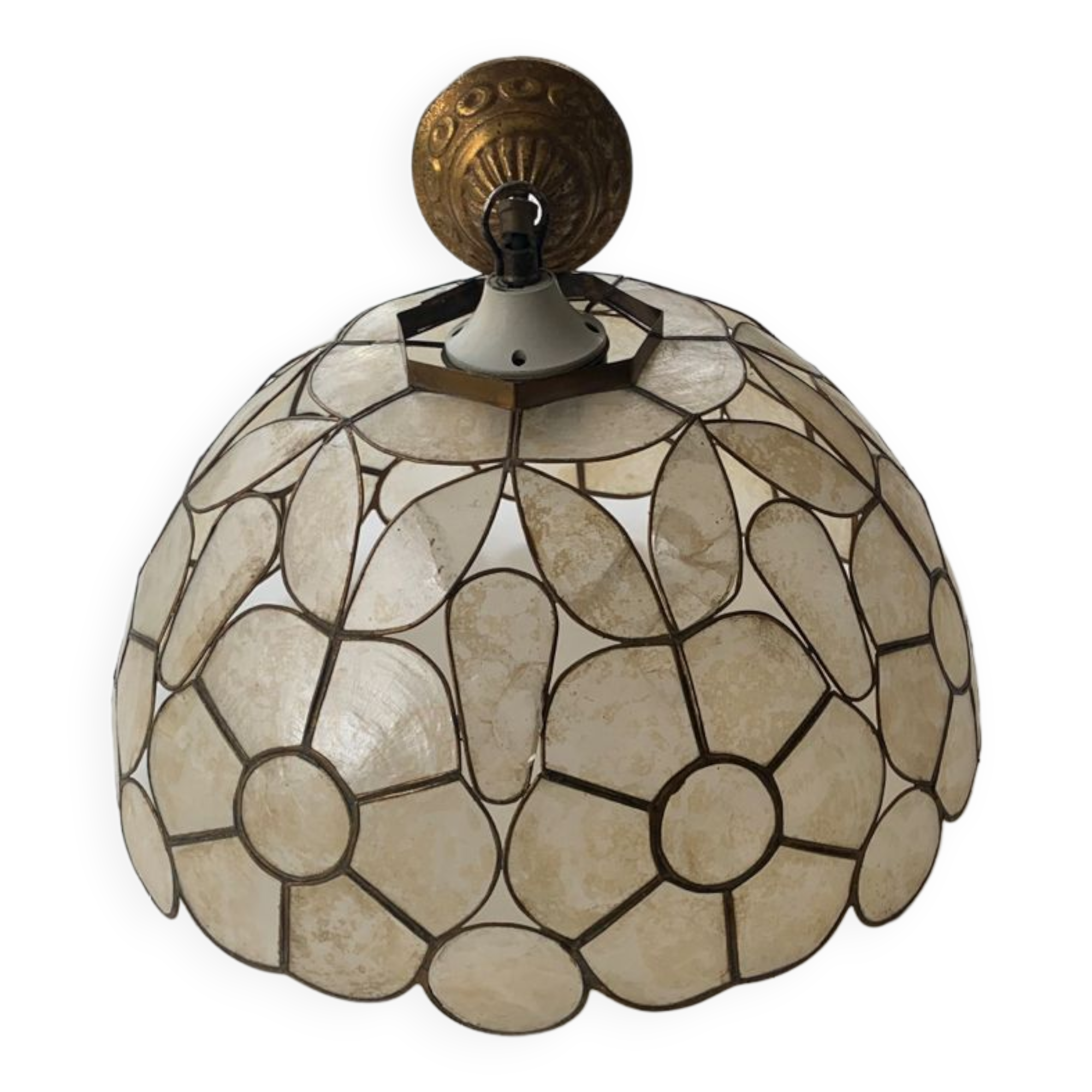 Lustre en nacre et laiton