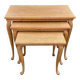 Nest of solid wood tables with cabriole legs in Louis XV style – 1950s-60s