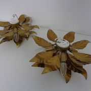 Golden Flower Shape Flushmounts by Hans Kögl, 1970s, Set of 2