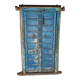 Old door in blue wood