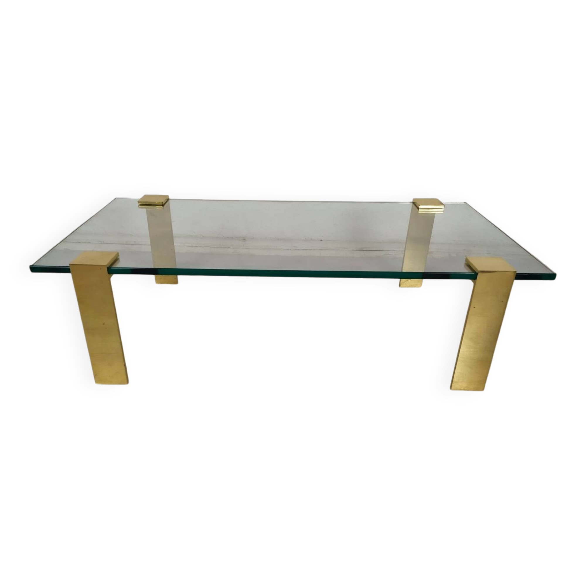 Coffee table glass brass gold