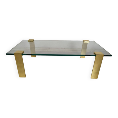 Table basse verre laiton doré