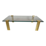 Table basse verre laiton doré