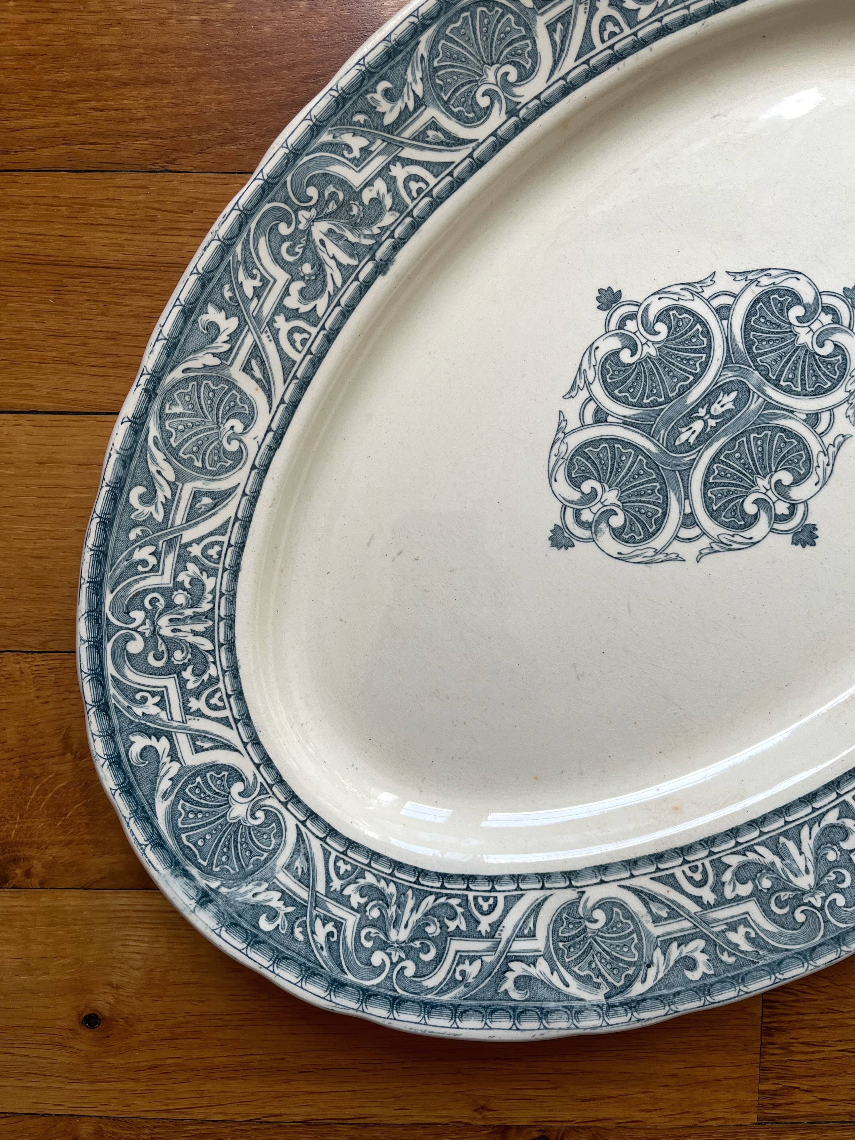 Oval ironstone dish, Henri II, Creil and Montereau, late 19th century