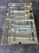 Italian crystal coffee table with brass details and bar kart