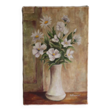 Oil painting on canvas bouquet of vintage flowers