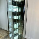 Art Deco period glass and chrome display case
