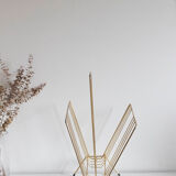 Vintage magazine holder in gold metal
