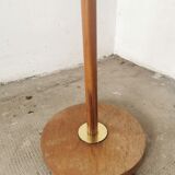 Scandinavian floor lamp 1960, wood and brass