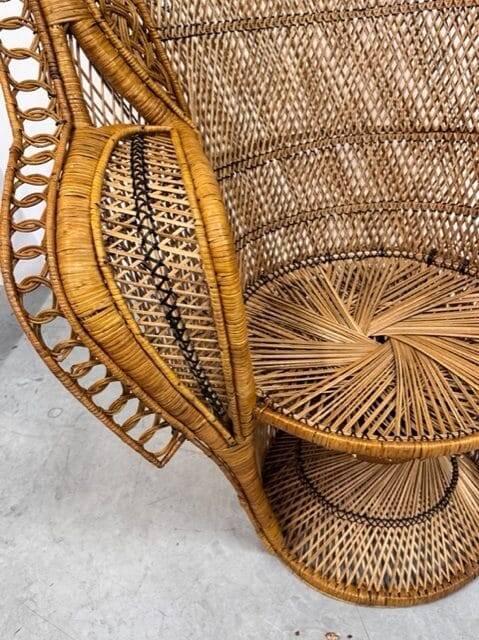 Pomare armchair, known as “Emmanuelle”, in rattan – Iconic piece restored