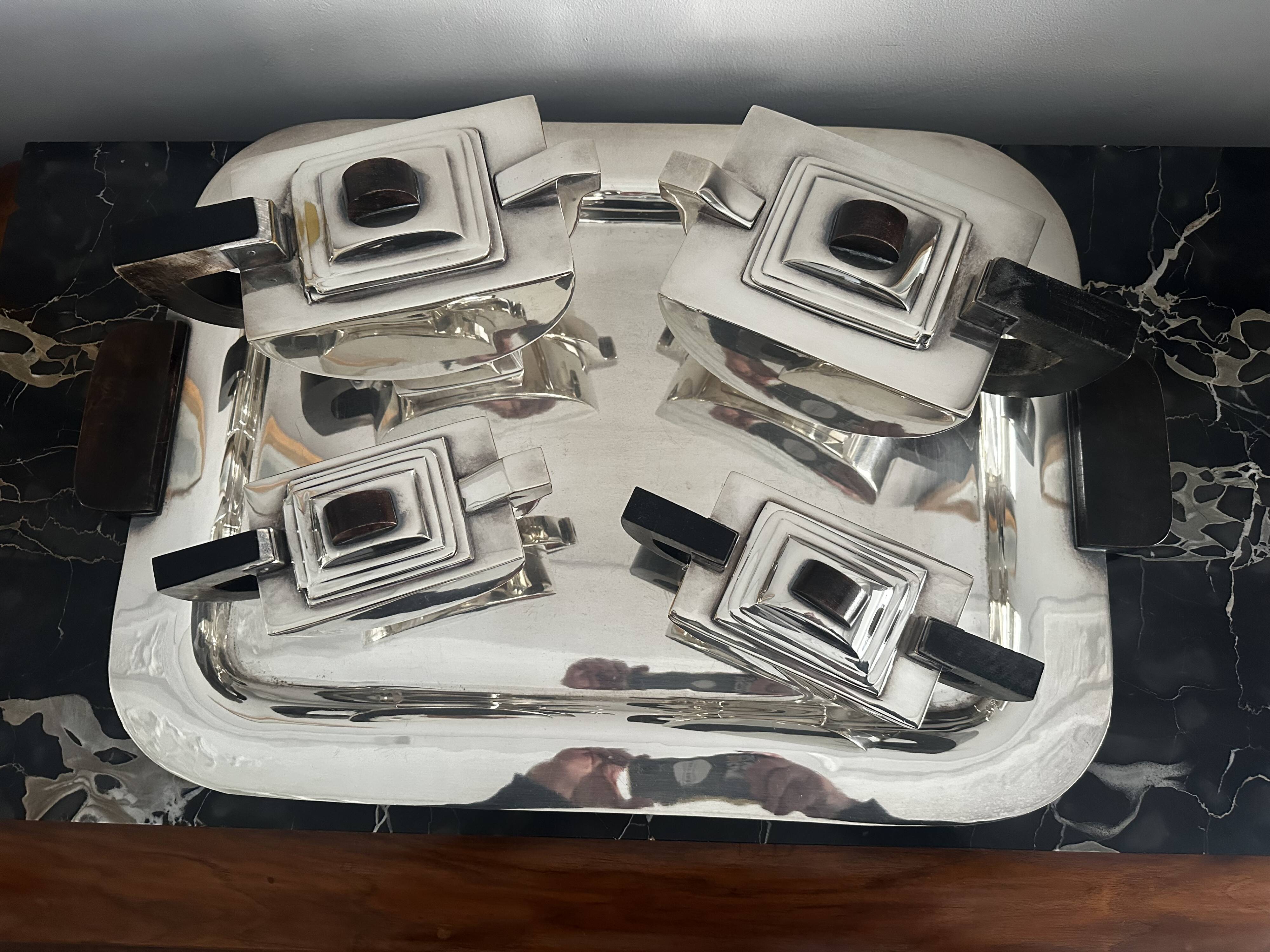 Art deco silver-plated tea and coffee set