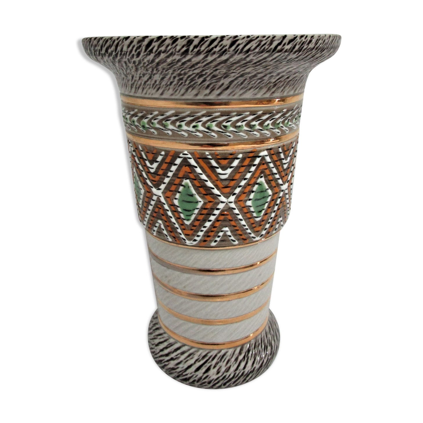 Jacques Breugnot enamelled ceramic vase 60s