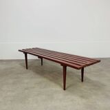 Banc à lattes en bois style scandinave, vintage