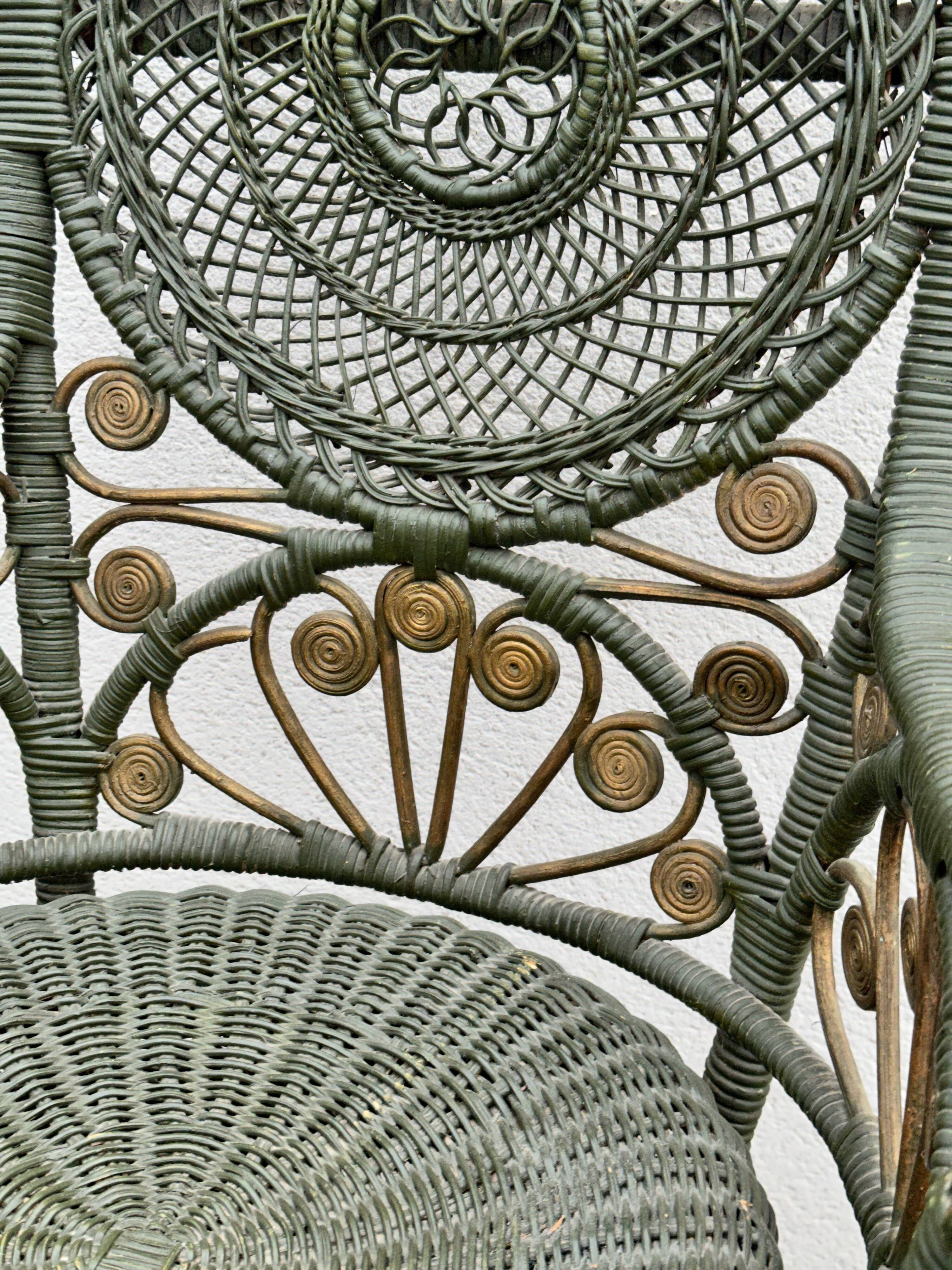 Perret & Vibert pair of ornate rattan armchairs, circa 1890