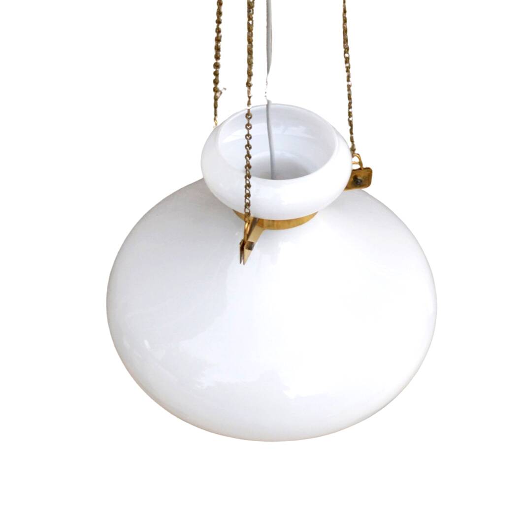 White, modernist chandelier Kamenický Šenov, Czechoslovakia, 1960s.