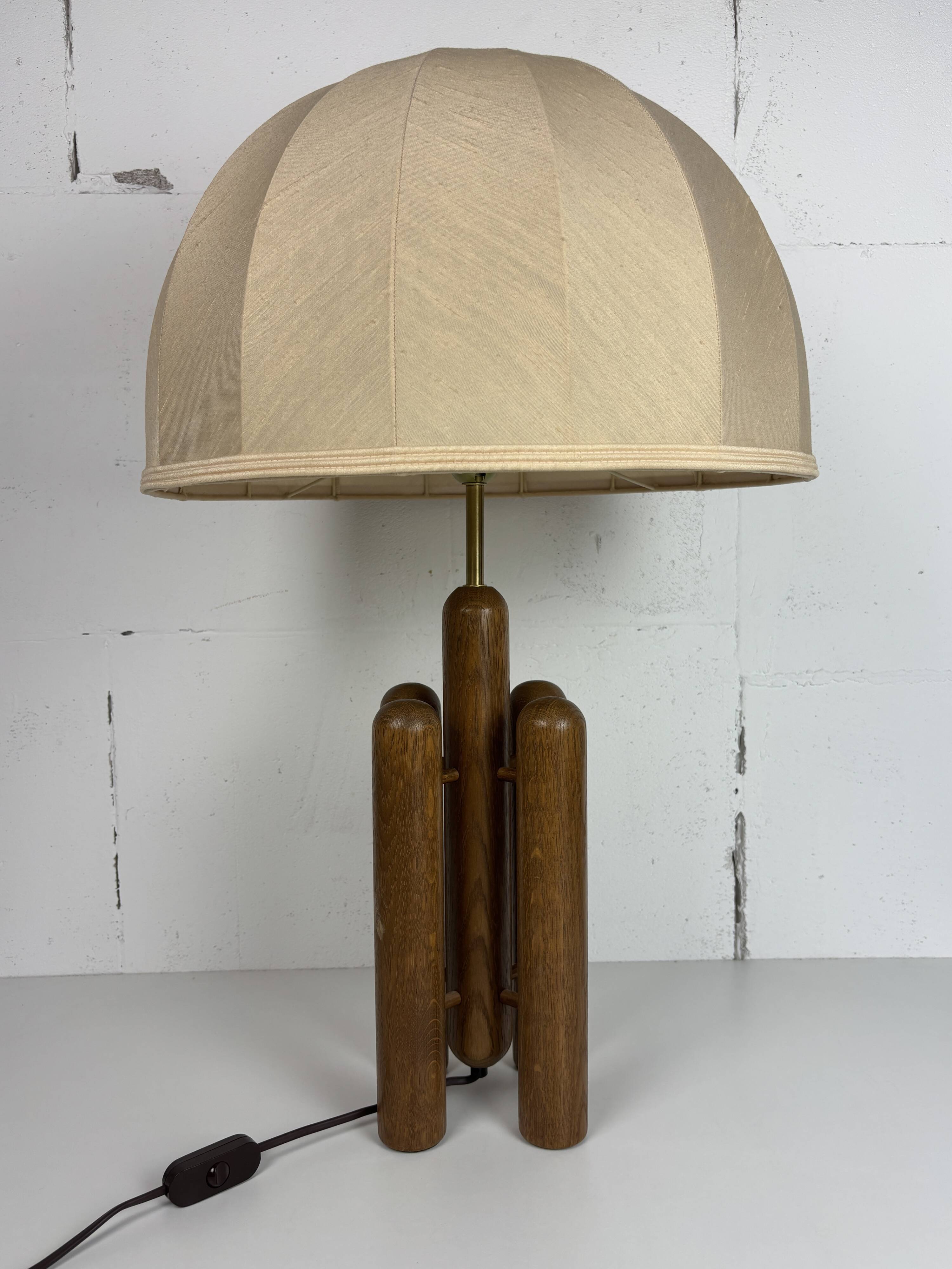 Midcentury organic sculptural architectural mushroom table lamp by Temde