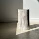 Petrified wood side table white tower black heart H:36cm D:17cm