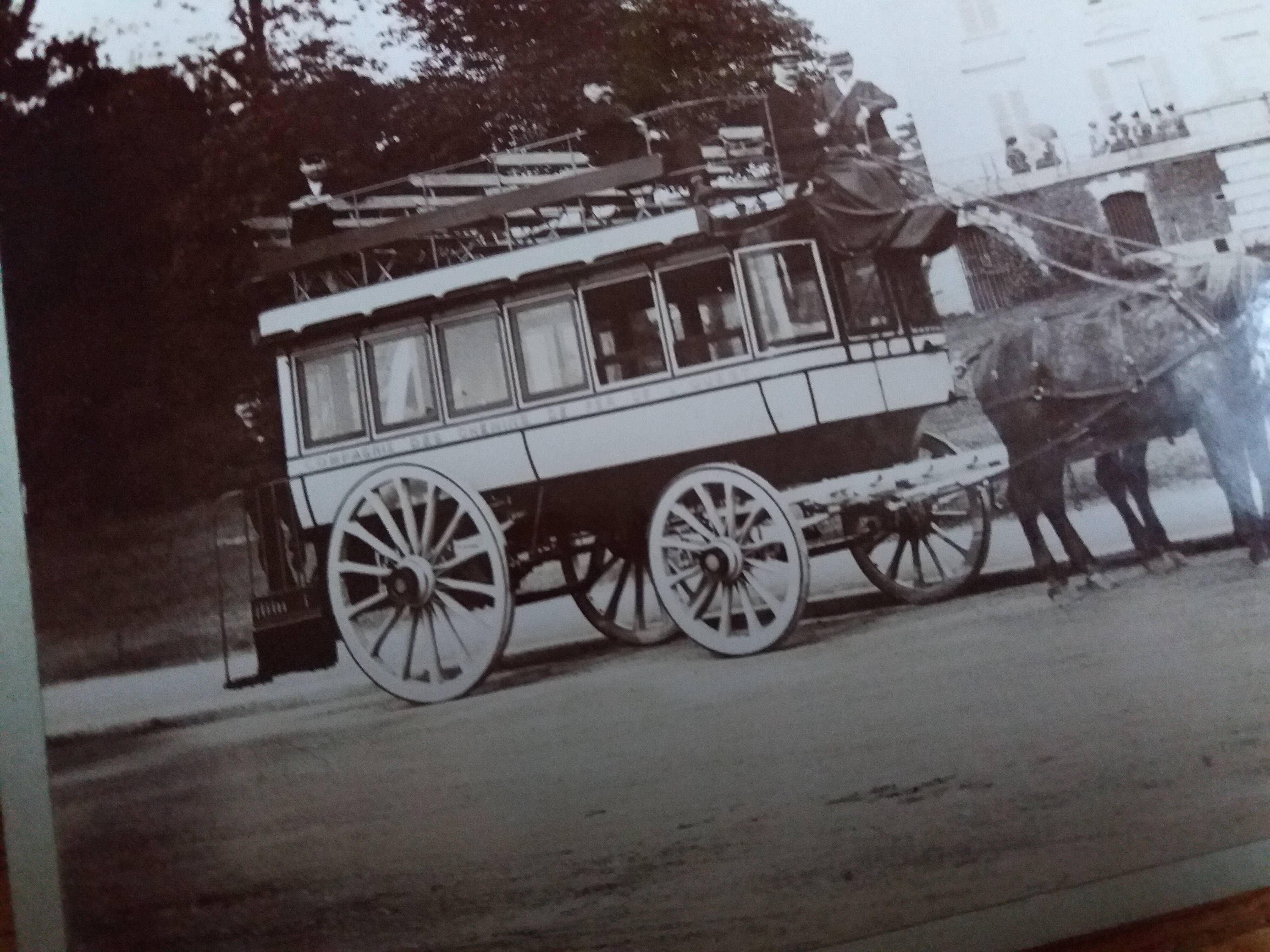 Old photograph 1900 Western Railway Company, stagecoach and horses