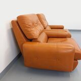 Paire de fauteuils lounge vintage en cuir des années 60 70