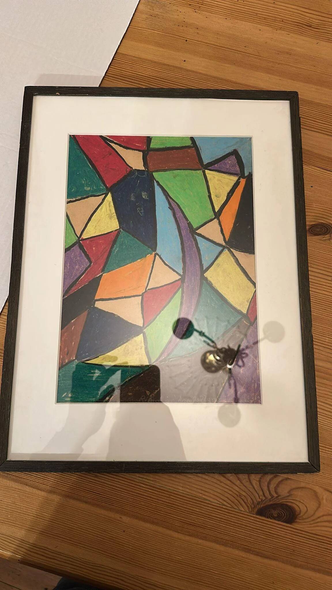 Swedish Mixed Media/Oil Pastel on Panel –“Ritad 66” by Ann Wazzgren