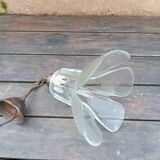 Flower petal glass pendant light, vintage Murano style