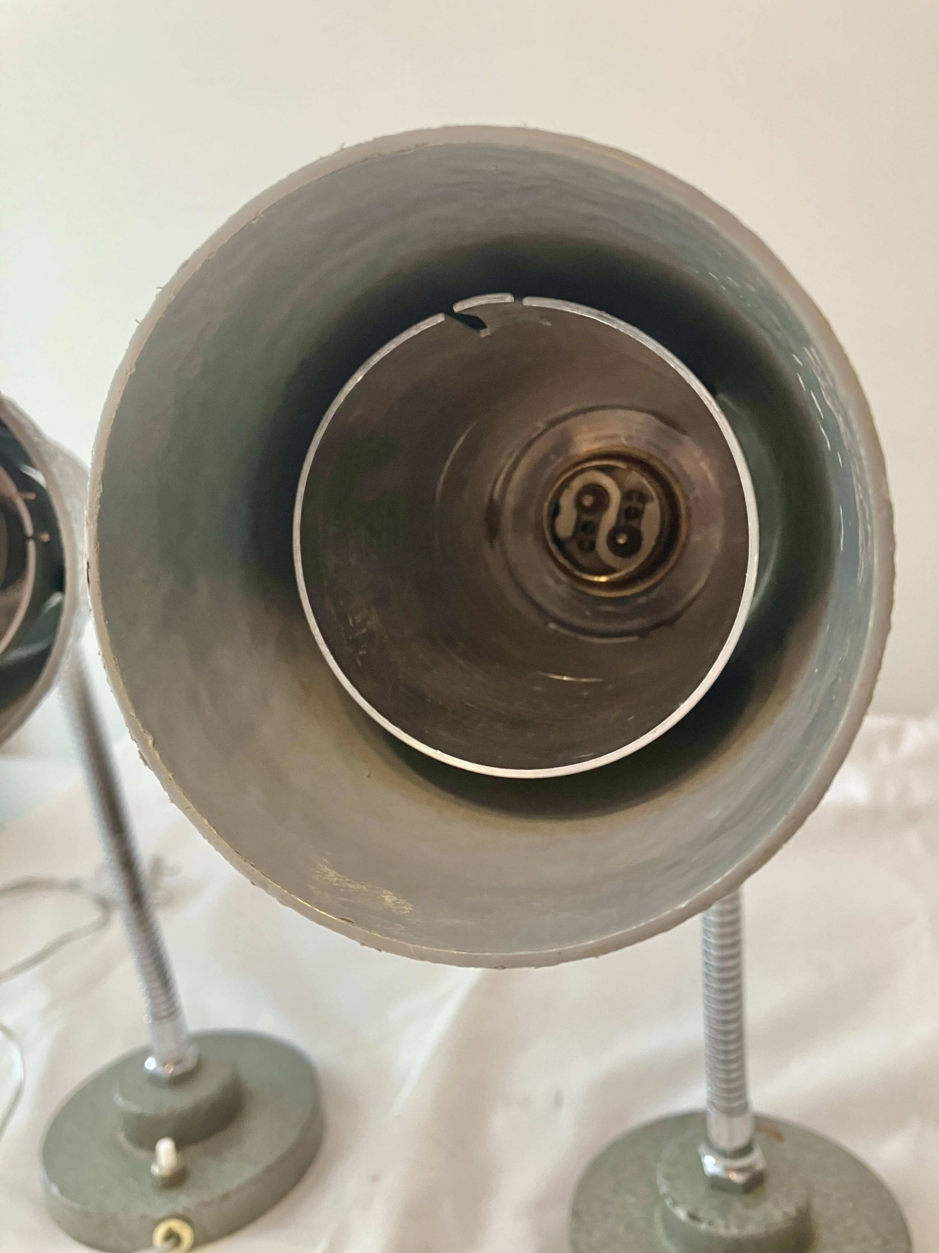 Pair of cogit workshop lamps