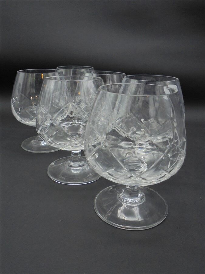 Set of 6 cognac glasses