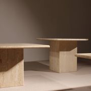 Nesting Table Set in Travertine | Italy 1970s