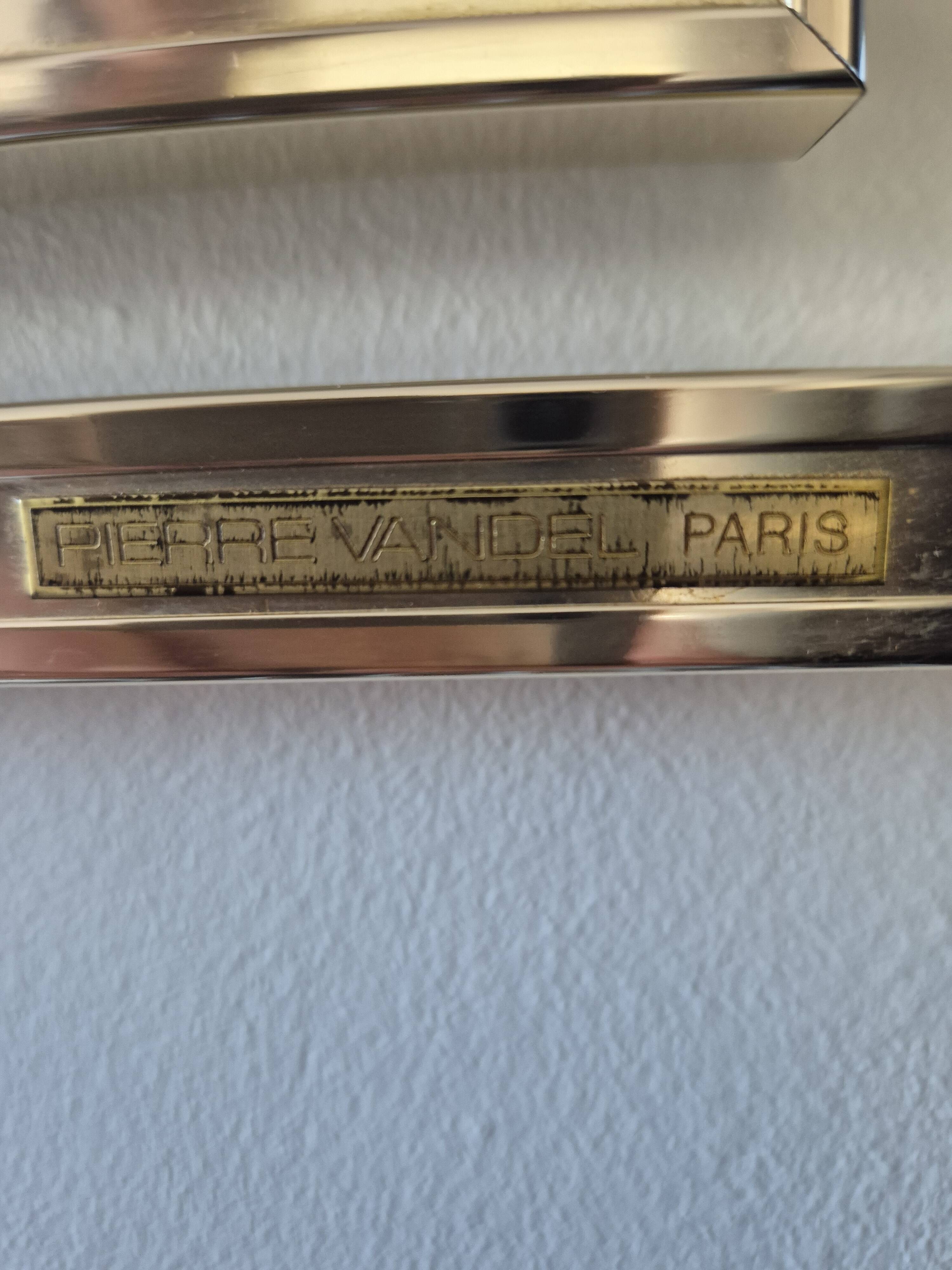 Miroir Pierre Vandel en lucite et doré, années 70