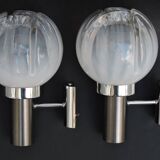 Pair of wall lamps Mazzega opalescent Murano Italy