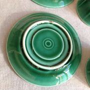 Suite of six cups and saucers green / vintage 50-60 years