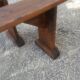 Pair of farm benches in rustic oak
