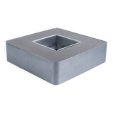 1970s COFFEE TABLE BAR BRUSHED STEEL AND BROWN MELAMINE