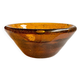 Amber bubble glass coupe attributed to Biot – Vintage