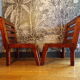 Pair of 1960 pine chairs