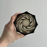 Smoked glass vase with twisted design