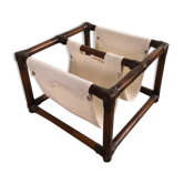 Porte-revue bambou des années 70 en rotin