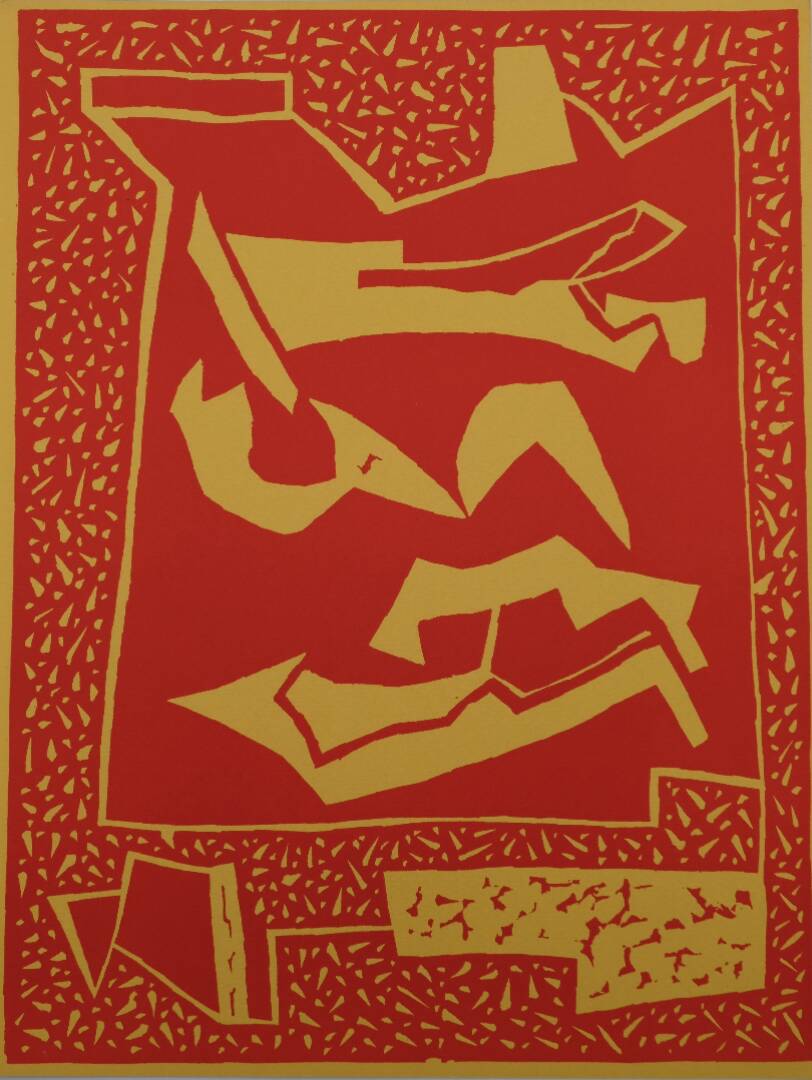 Alberto magnelli: abstract composition - original engraving