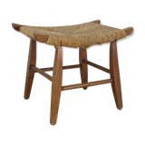 Stool straw mid-century Bull