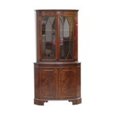 English Corner Display Cabinet - Mahogany Corner Sideboard