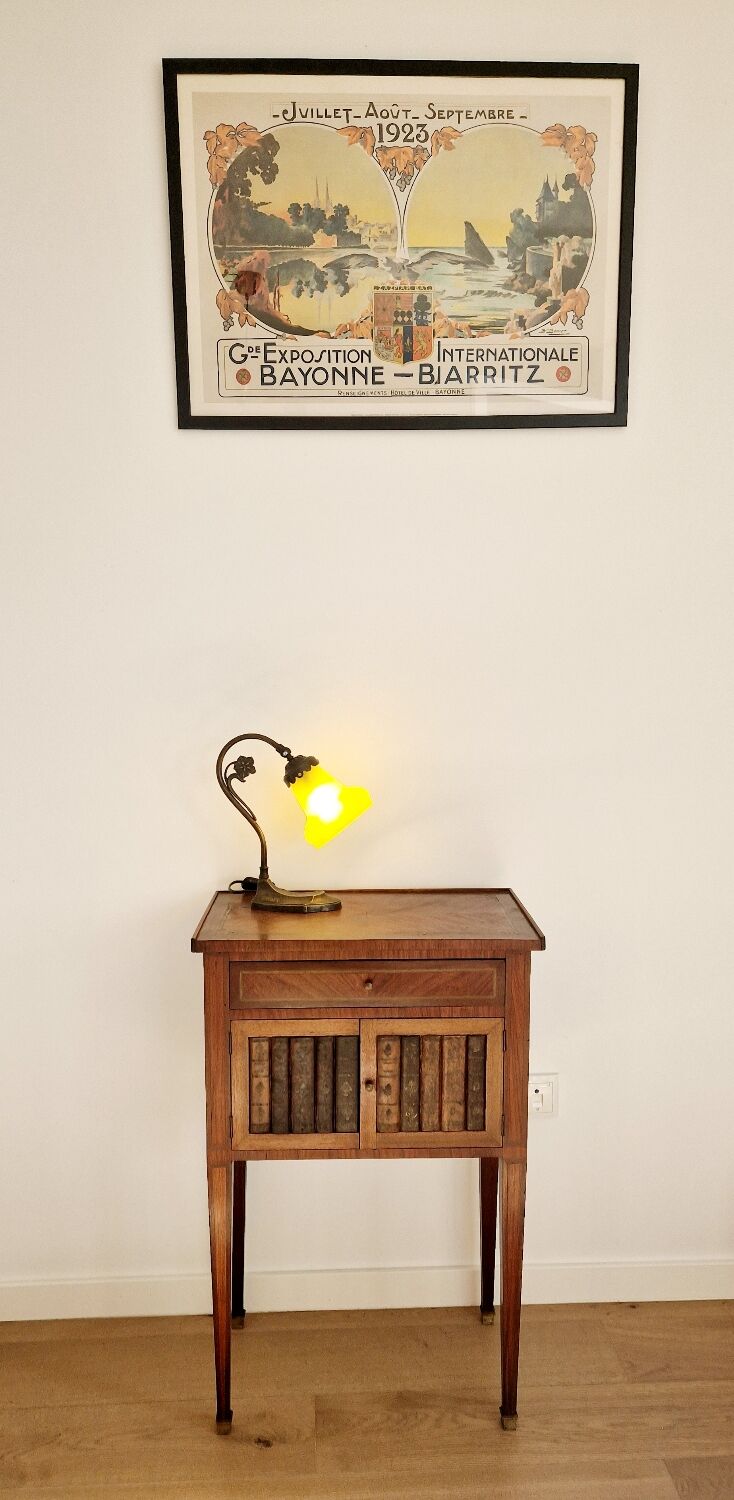 Directory style marquetry side table