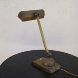 Brass desk lamp with swivel lampshade