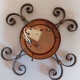 Amber and wrought iron globe ceiling light