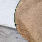 Woven wicker round mirror 1960