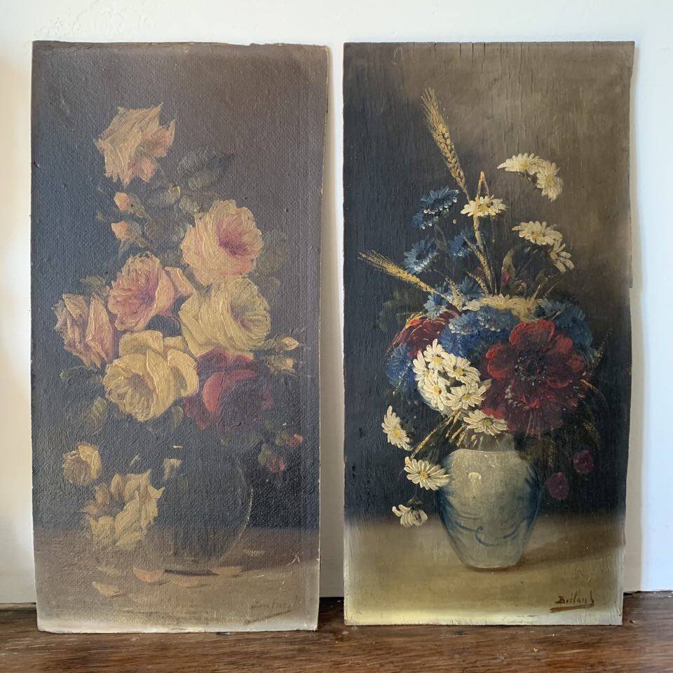 Two oil paintings on panels