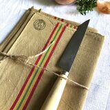 Set of two ancient tea towels tinted in Indian yellow