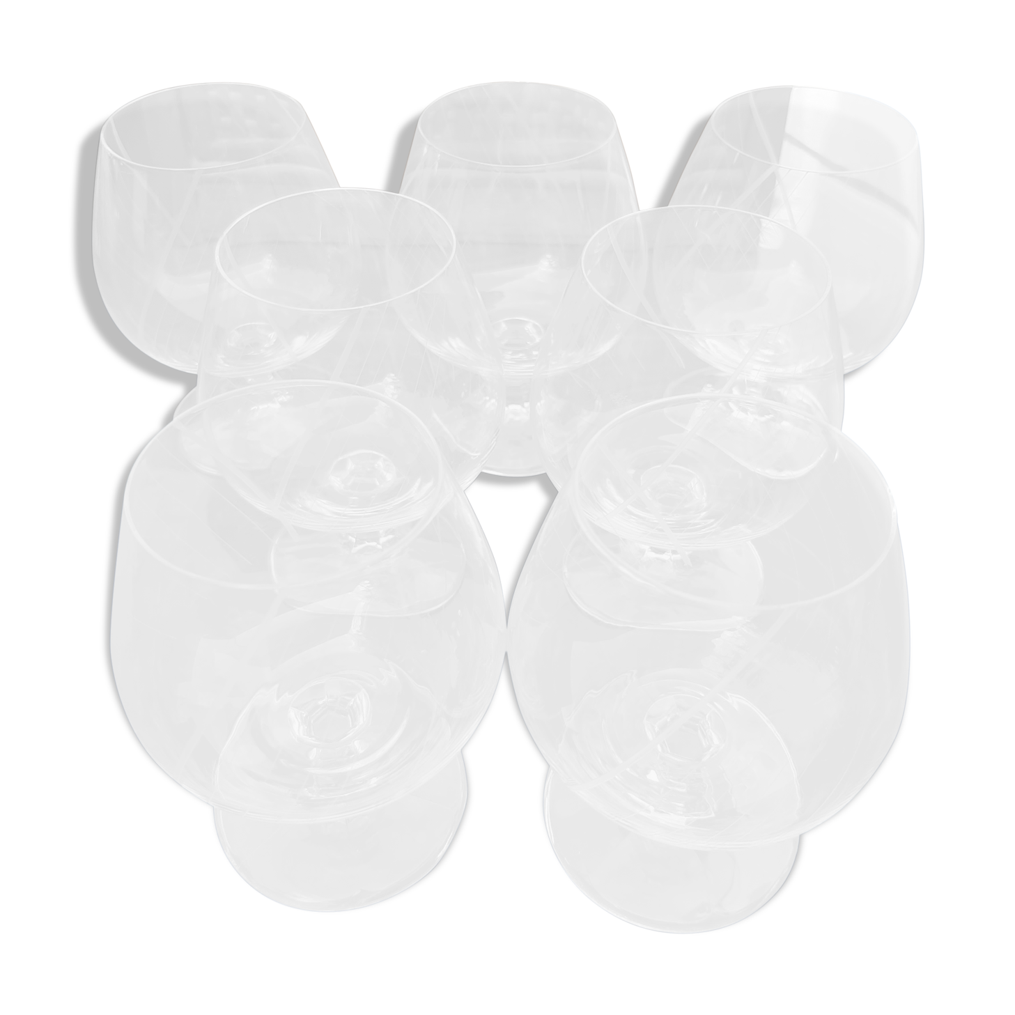 7 crystalline cognac glasses