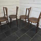 4 chaises bistrot en bois courbé
