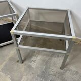 Pair of vintage trundle side tables
